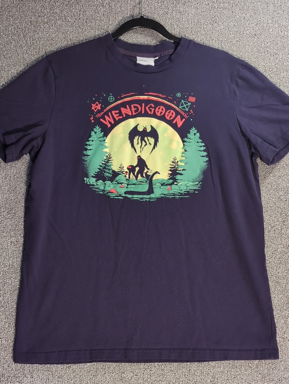 Wendigoon Cryptids On Tour T-Shirt Adult Large Merch Mothman Bigfoot Loch Ness